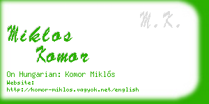 miklos komor business card